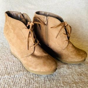 Taupe Wedge Bootie